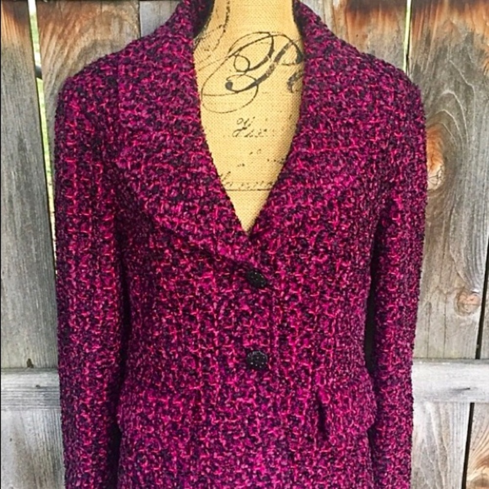 Gorgeous St John Couture Boysenberry Tweed Blazer